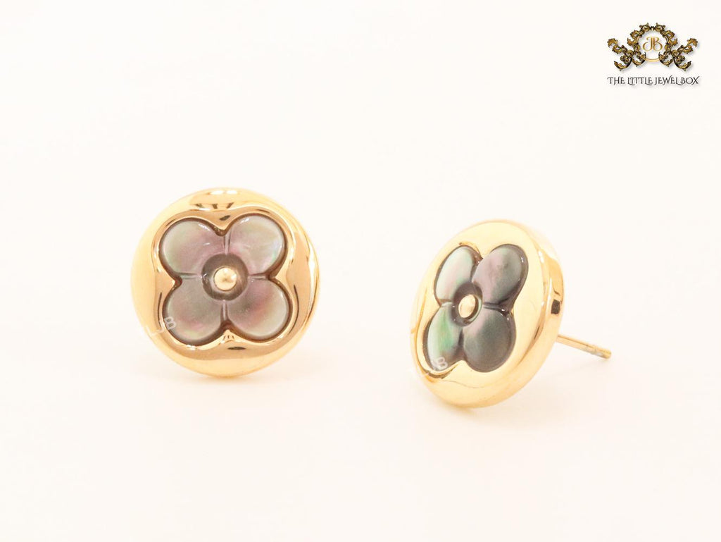 Grey MOP and gold studs