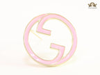 Pink enamel Double G Brooch