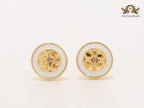 Alphabet T white enamel studs