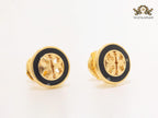 Alphabet T black enamel studs