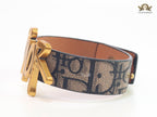 Alphabet D Coffee Brown Strap Bracelet