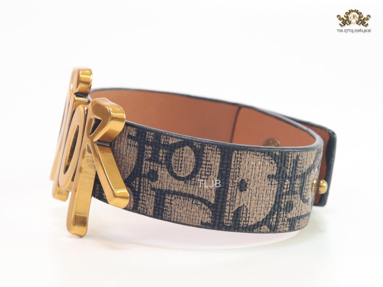 Alphabet D Coffee Brown Strap Bracelet