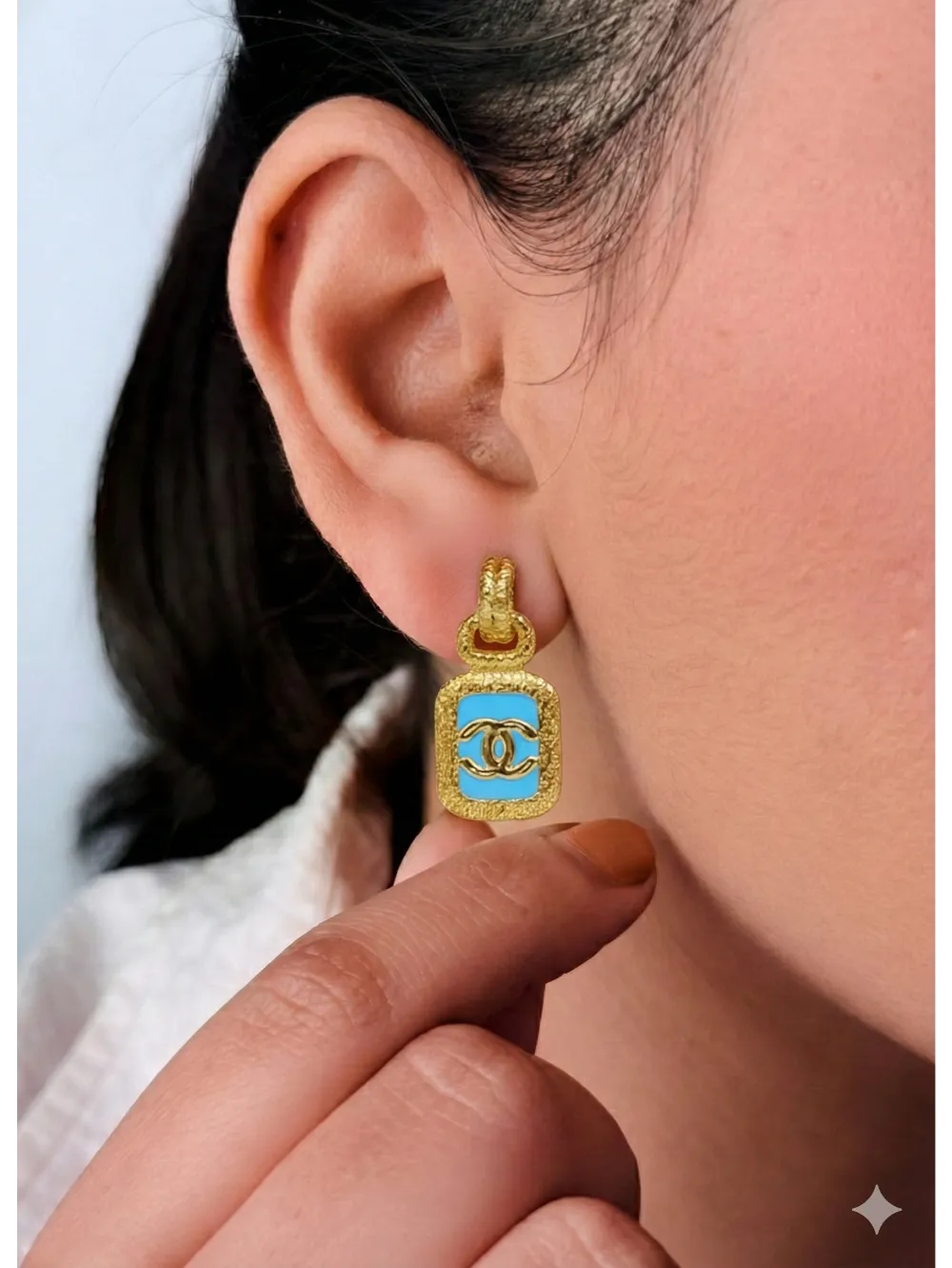 Turquoise Double C Drop Earrings