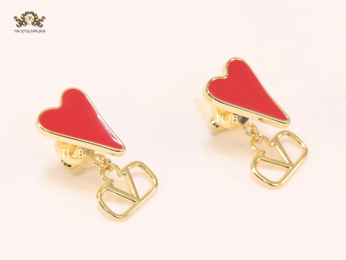 Red heart and oven V studs