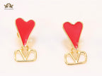 Red heart and oven V studs