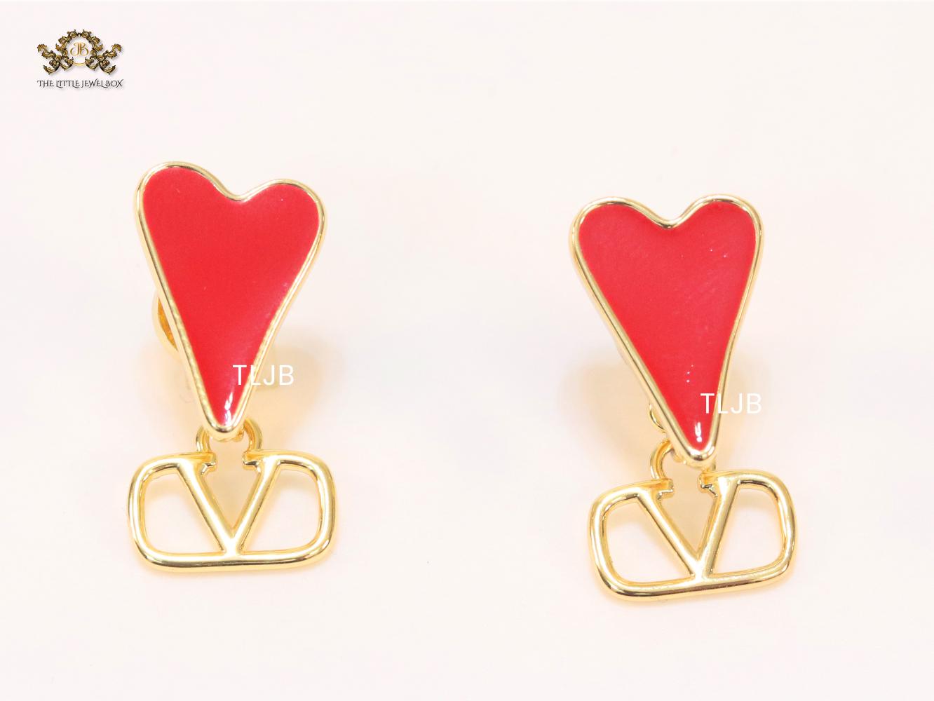 Red heart and oven V studs