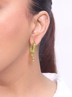 CD Hoops in Green wih Gold