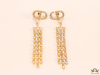 Golden alphabet dangles with long cz tassels