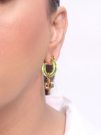 CD Hoops in Green wih Gold