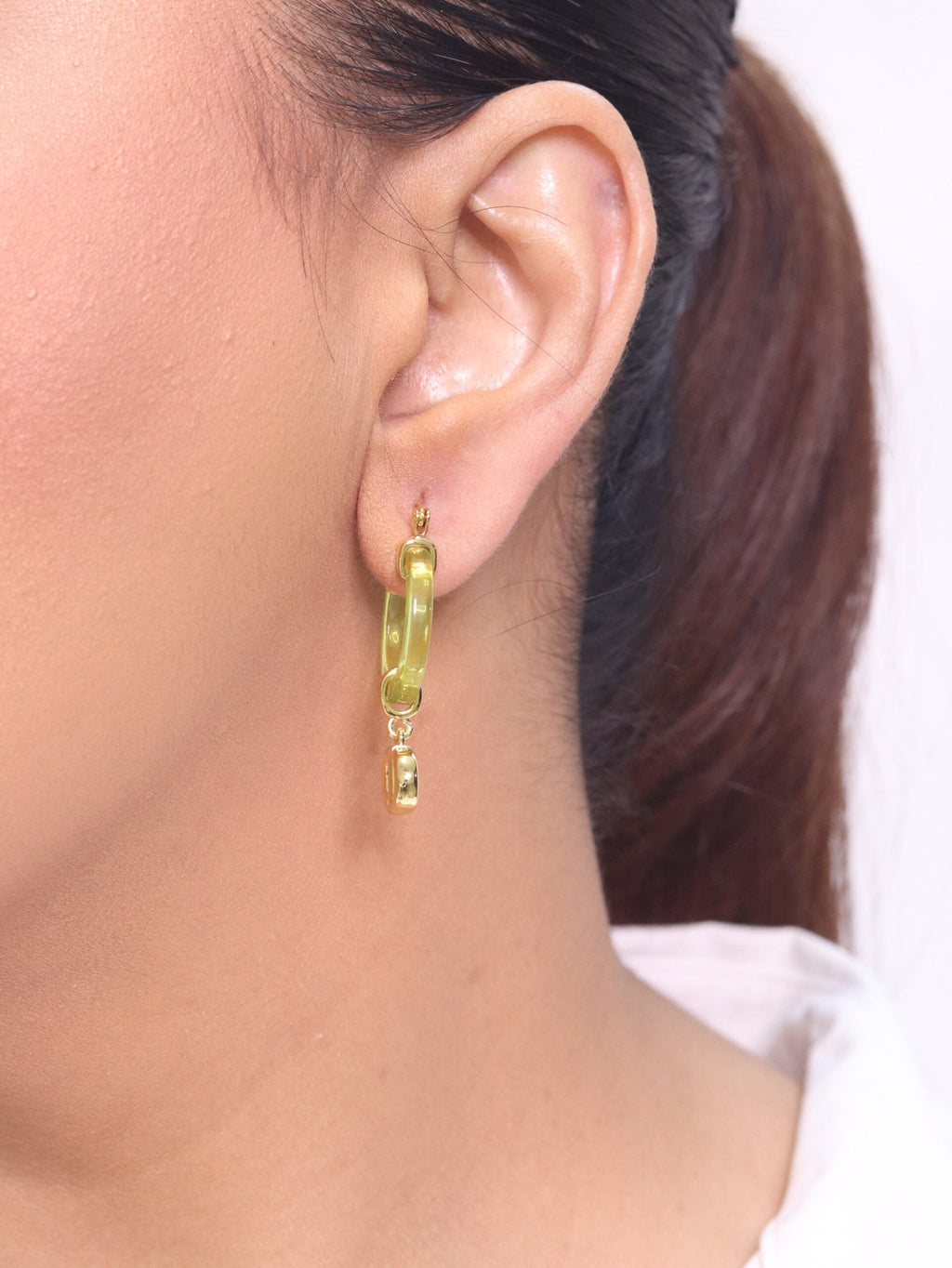 CD Hoops in Green wih Gold