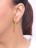 CD Hoops in Green wih Gold