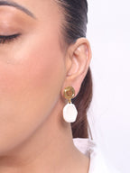 Alphabet BV Gold & White Danglers