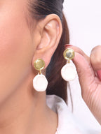 Alphabet BV Gold & White Danglers