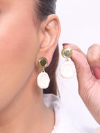 Alphabet BV Gold & White Danglers