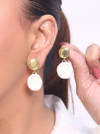 Alphabet BV Gold & White Danglers