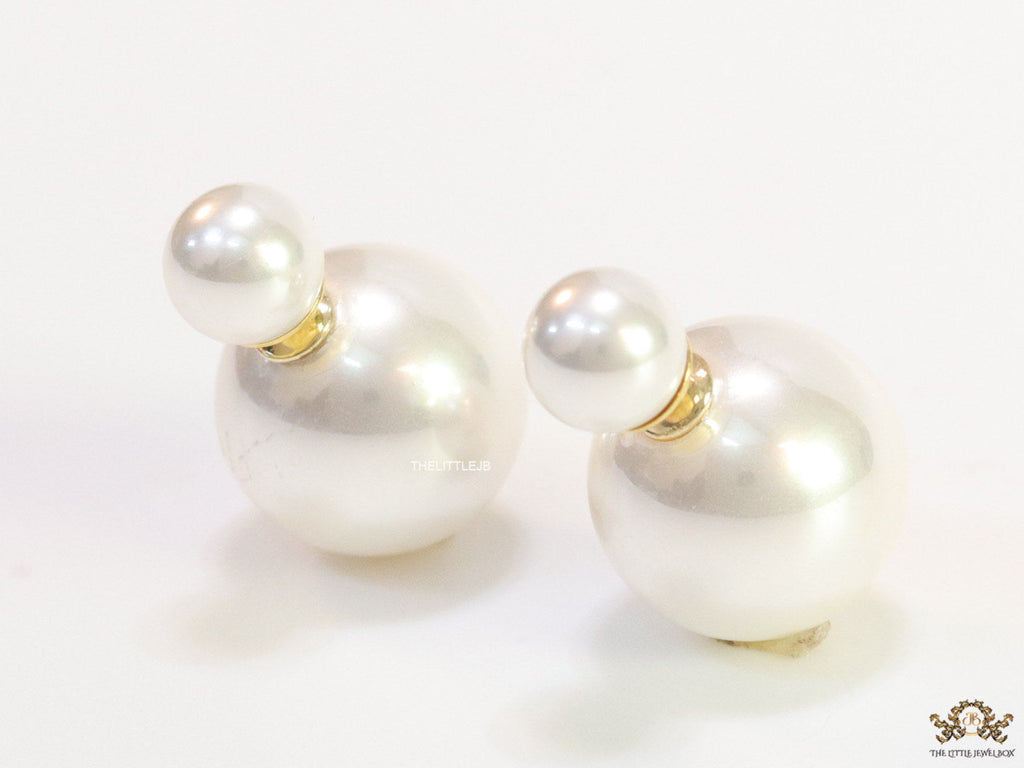Gold plated 16mm pearl bomber studs