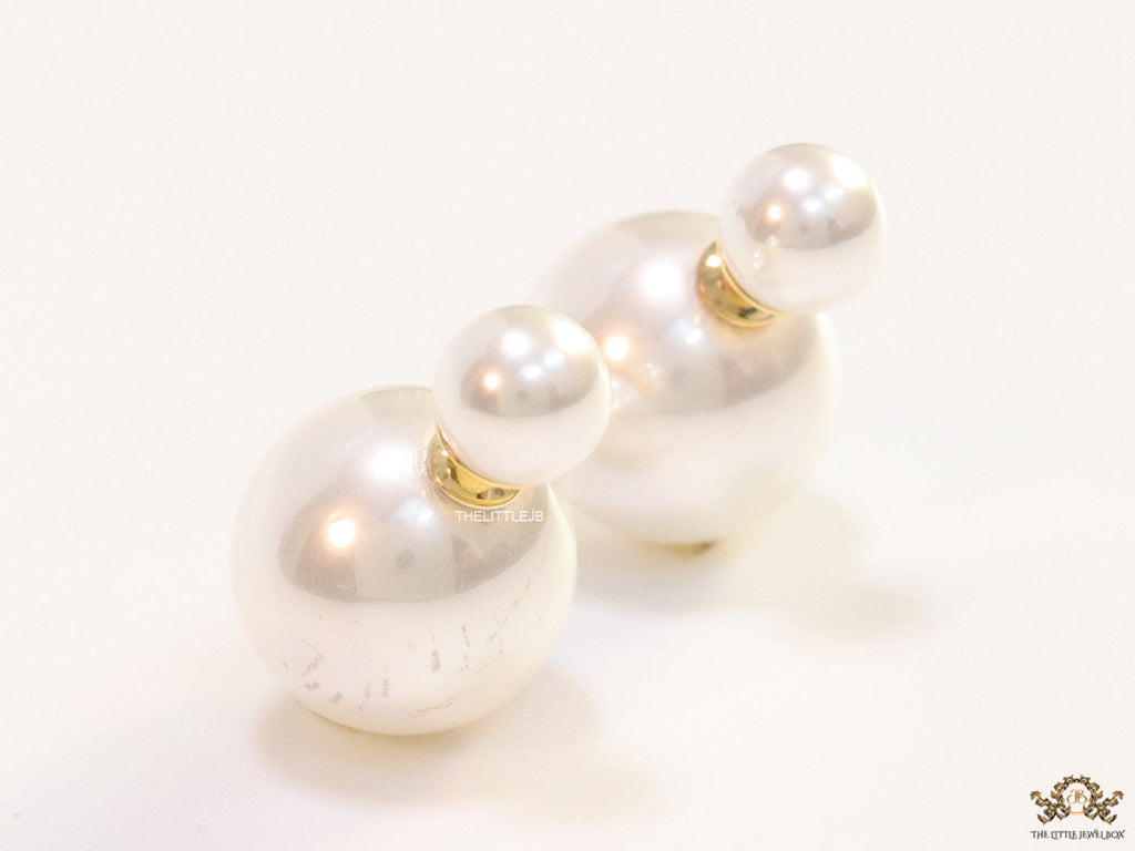 Gold plated 16mm pearl bomber studs