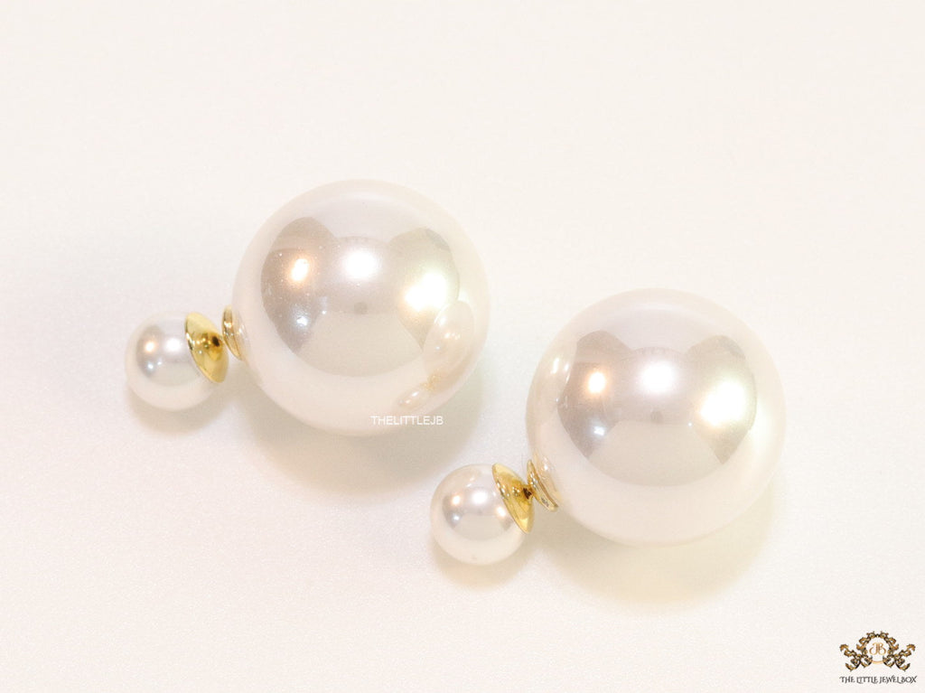 Gold plated 16mm pearl bomber studs