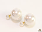 Gold plated 16mm pearl bomber studs