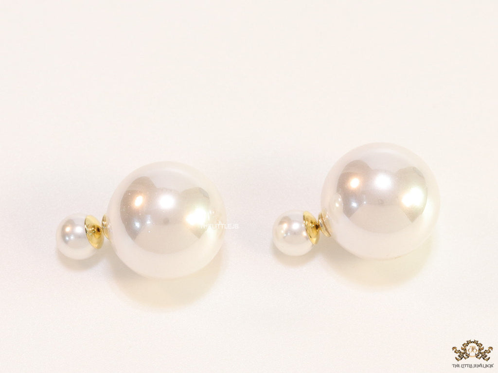 Gold plated 20mm pearl bomber studs