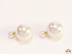 Gold plated 20mm pearl bomber studs