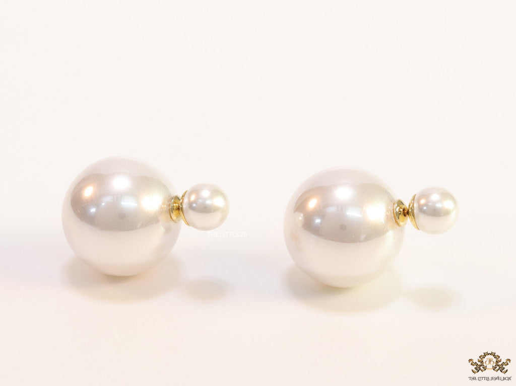 Gold plated 20mm pearl bomber studs