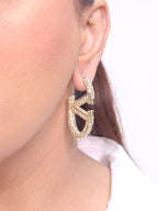 V Oval Hoops in Cz 45 mm