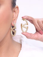 V Oval Hoops in Cz 45 mm