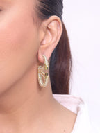 V Oval Hoops in Cz 45 mm