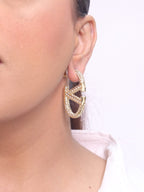 V Oval Hoops in Cz 45 mm