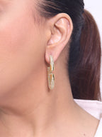 V Oval Hoops in Cz 45 mm