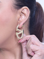 V Oval Hoops in Cz 45 mm