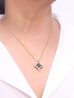 Alphabet LV Delicate Chain with Black Enamel pendant