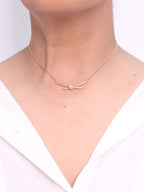 Alphabet T and CO Knot Neck Chain in Gold