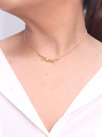 Alphabet T and CO Knot Neck Chain in Gold