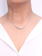 Alphabet T and Co Knot Neck Chain in Platinum