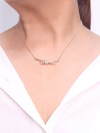 Alphabet T and Co Knot Neck Chain in Rose Gold