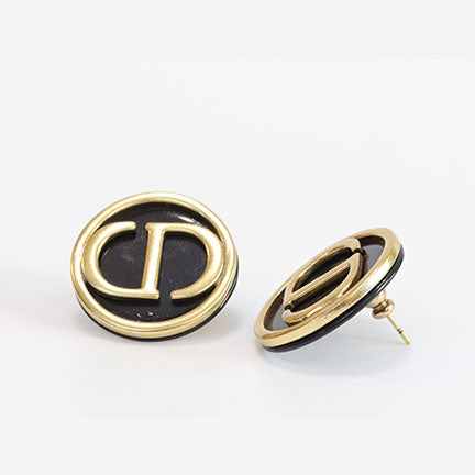 Black & Gold enamel studs