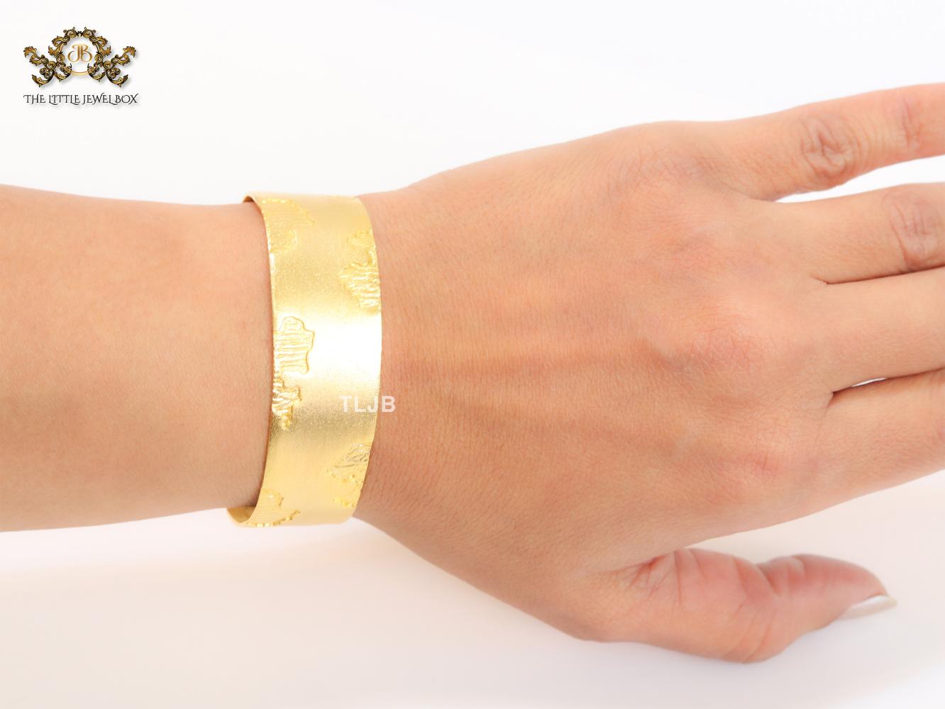 Lava textured gold cuff bracelet