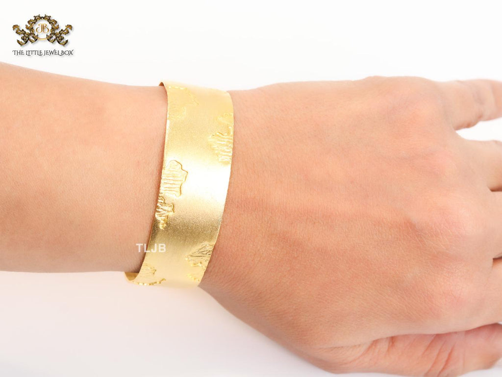 Lava textured gold cuff bracelet