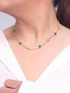 Alphabet TB Green & Gold Necklace