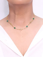 Alphabet TB Green & Gold Necklace