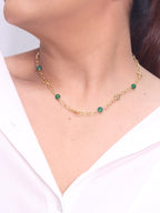 Alphabet TB Green & Gold Necklace