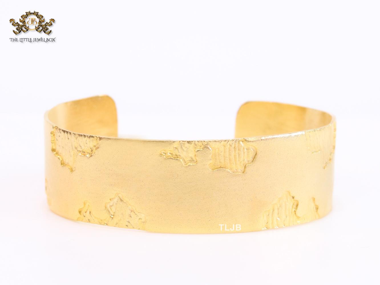 Lava textured gold cuff bracelet