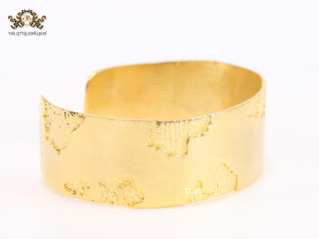 Lava textured gold cuff bracelet
