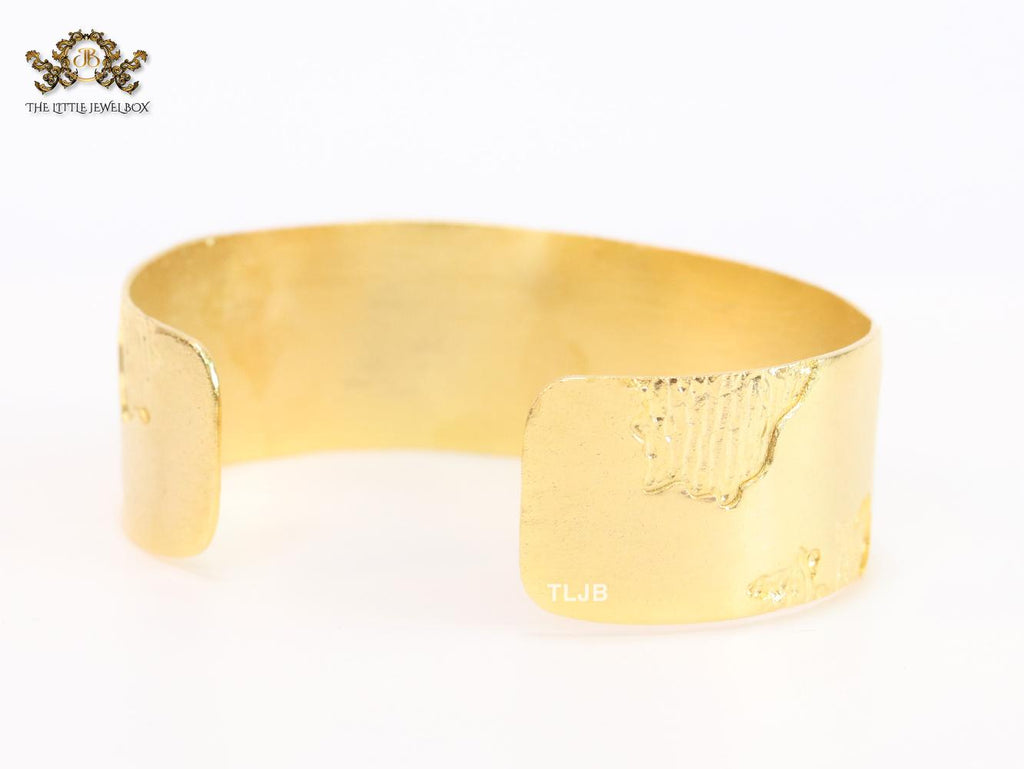 Lava textured gold cuff bracelet
