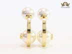 Alphabet C and D pearl and gold dangles