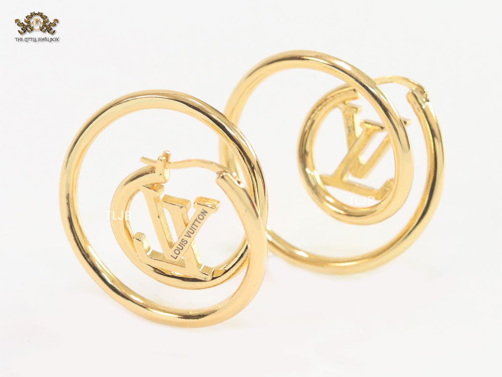 Alphabet L&V twister Hoop in Gold 35 mm