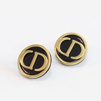 Black & Gold enamel studs