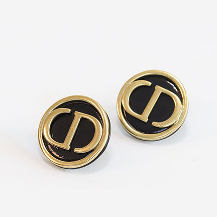 Black & Gold enamel studs